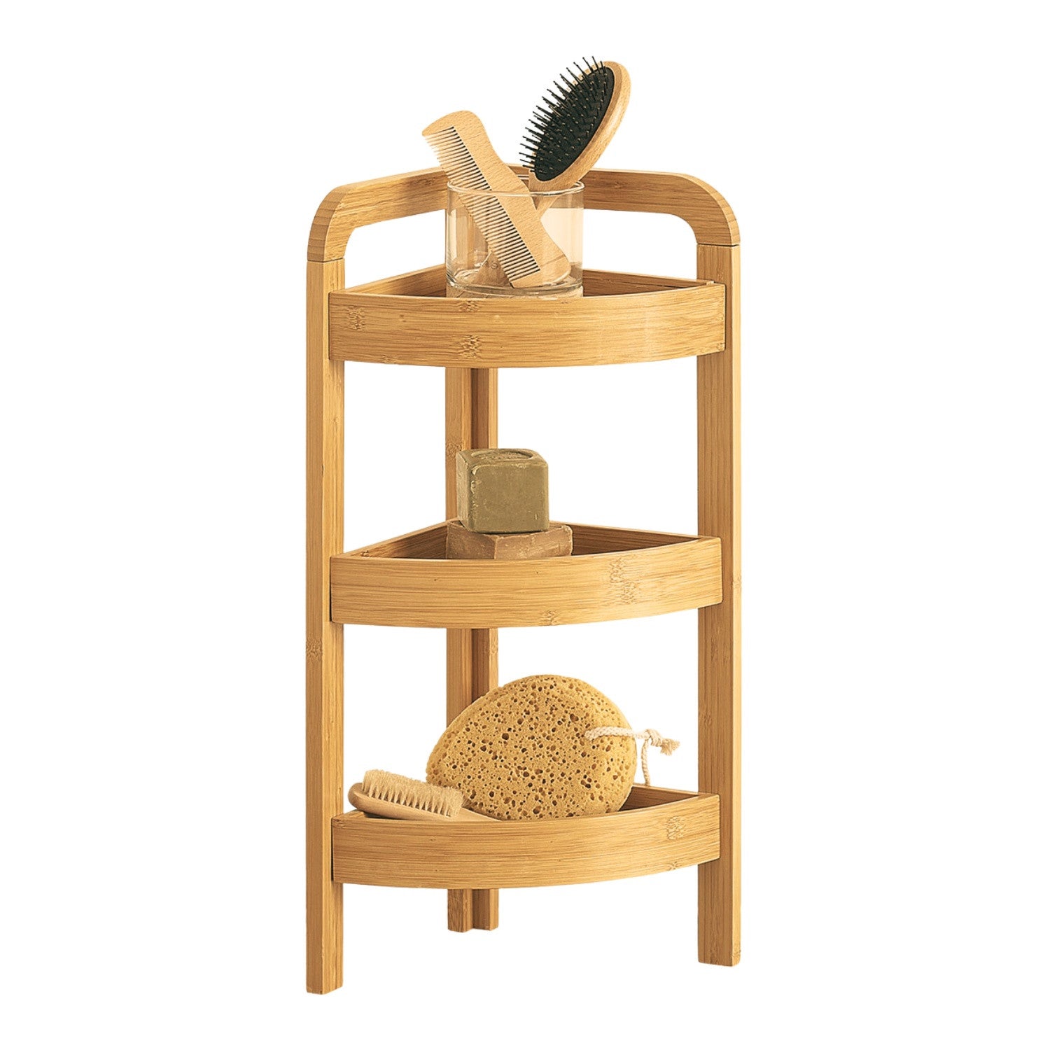 Scaffale Per Piante Sastamala A 3 Livelli In Plastica Di Bambù 78 X 52 X 25 Cm Bianco Naturale 80814765
