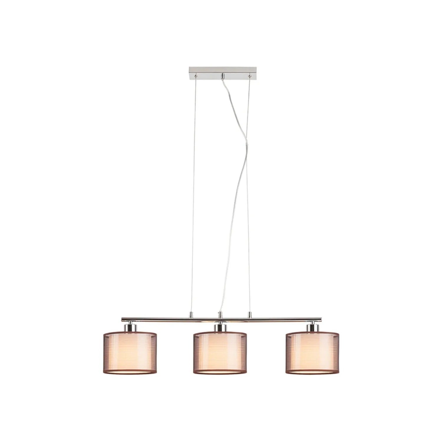 Lampa wisząca Anastasia chromowana brązowa 3xE27x60W metal wym:100x80x80cm IP20 Rabalux