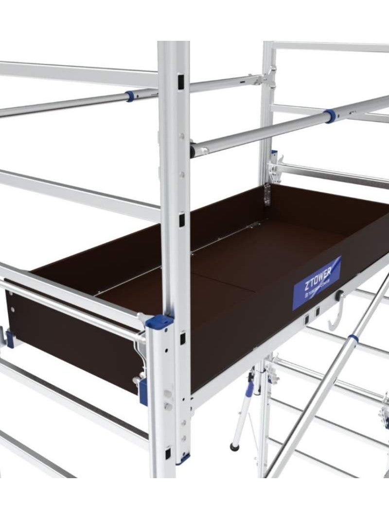 TUBESCA ECHAF - Échafaudage Roulant Aluminium Pliant Télescopique Z'Tower - Hauteur max 2,80m - L 1,87 x l 0,85 m - 4