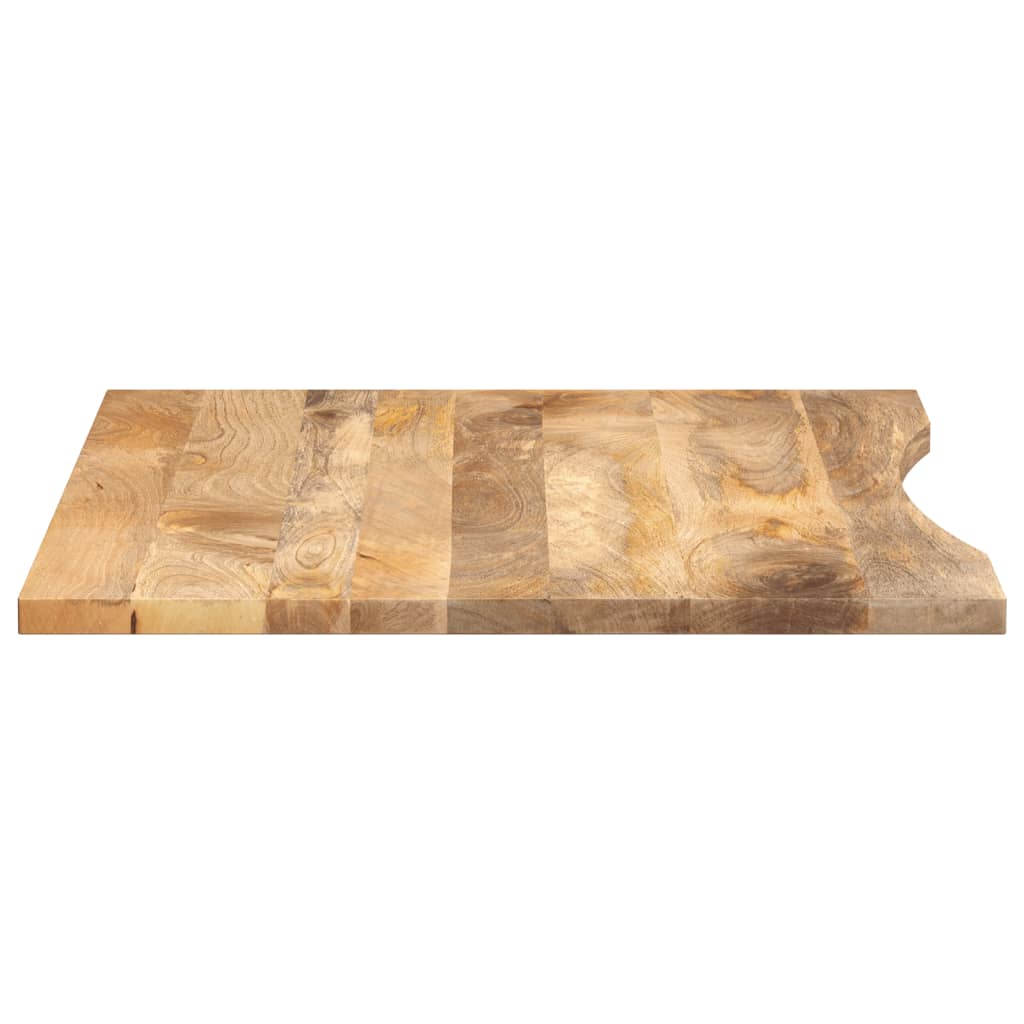 Dessus de bureau avec courbe 100x80x2,5 cm manguier massif brut - COMFORTXL - 4