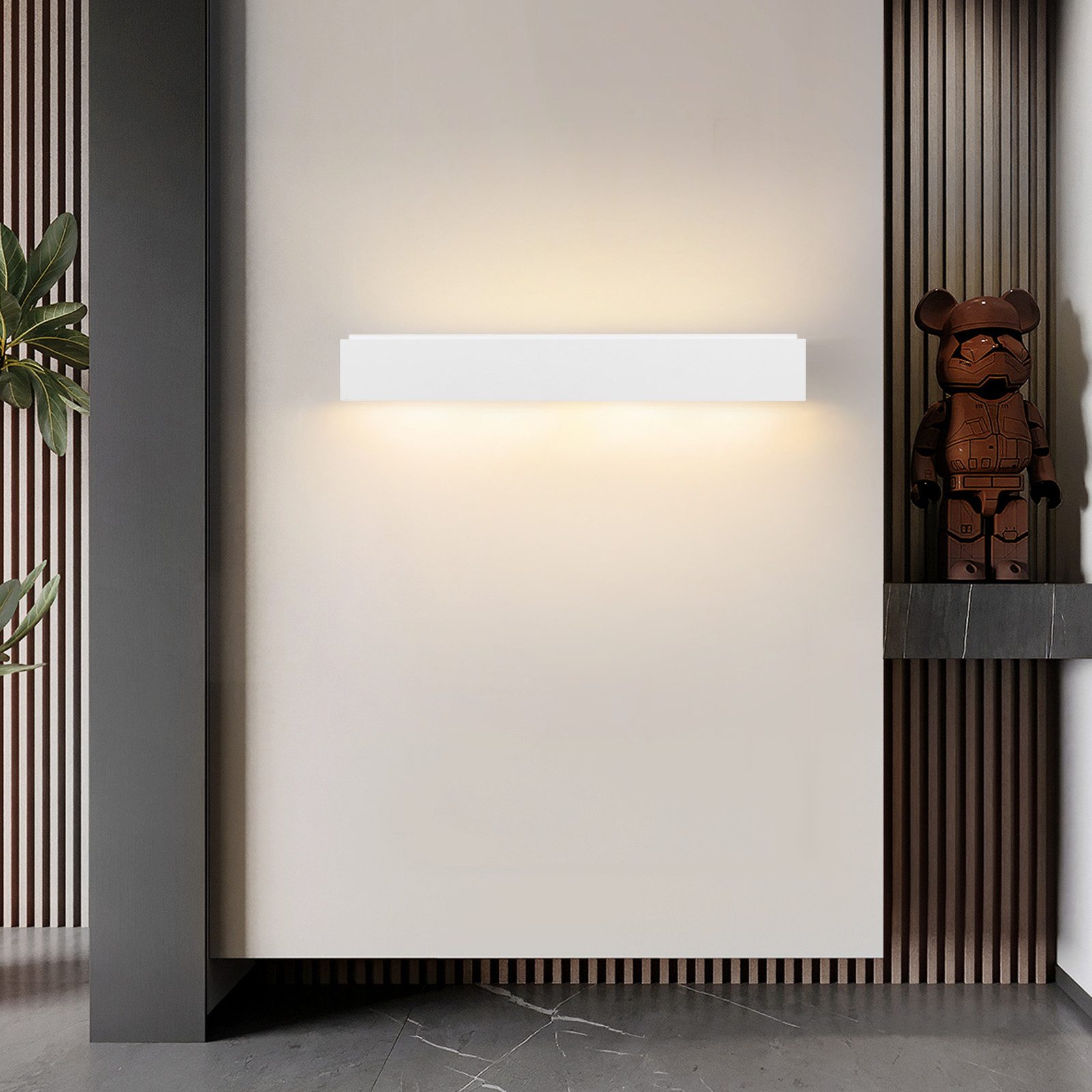 NETTLIFE Candeeiro de parede Interior em Gesso Branco G9 Moderna Up Down para Escada - 7