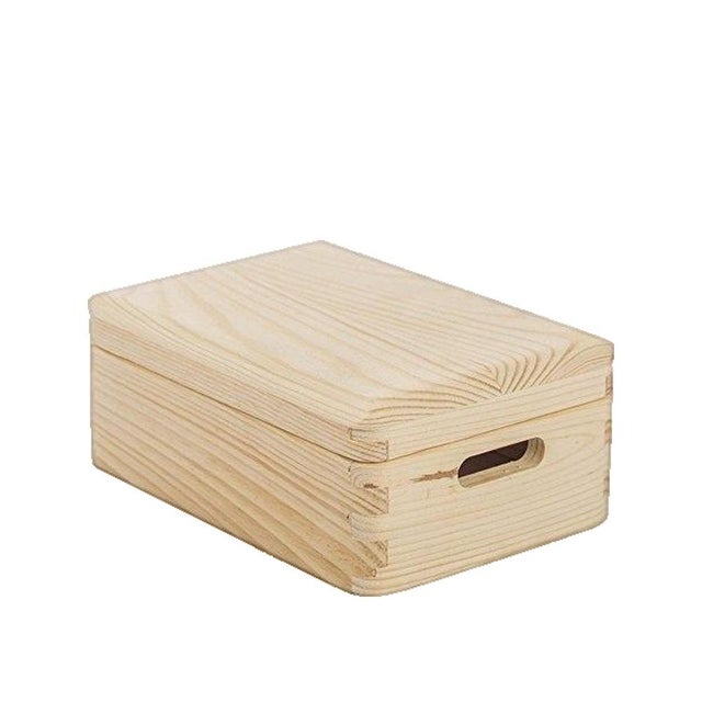 Boîte de rangement en pin massif avec couvercle 9x20x15&nbsp;cm