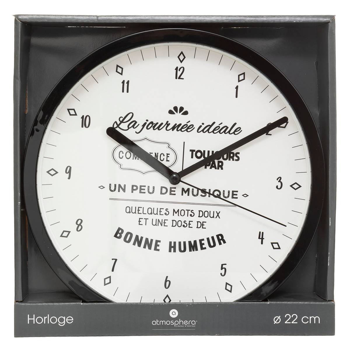 ATMOSPHERA Orologio Da Parete Loly – Design In Plastica, Diametro 22 Cm, Colore Bianco, Moderno E Leggero