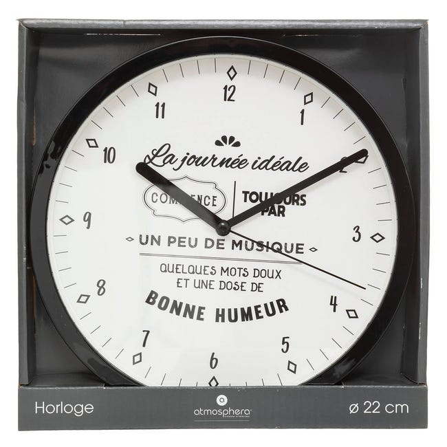 ATMOSPHERA Orologio Da Parete Loly – Design In Plastica, Diametro 22 Cm, Colore Bianco, Moderno E Leggero