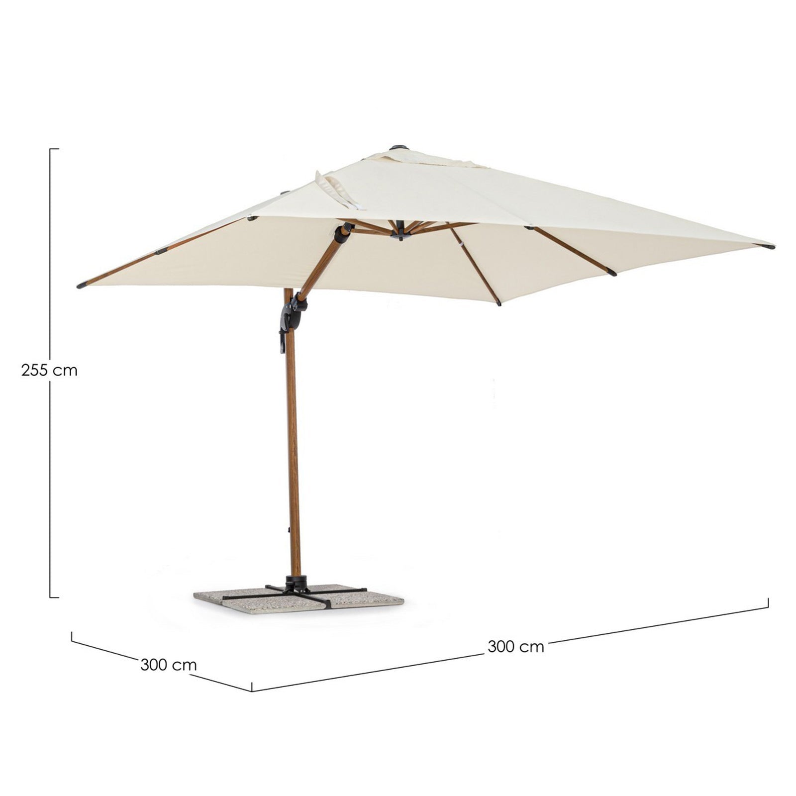 Bolzano Olympus Parasol ogrodowy 300x300 beżowy aluminium
