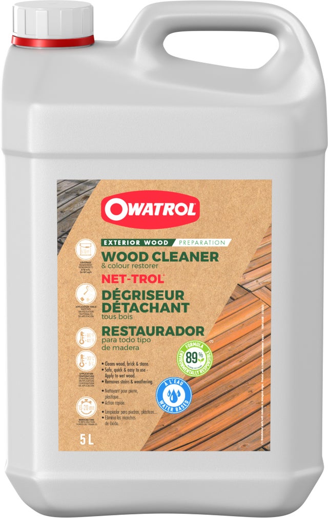 Dégriseur, détachant tous bois extérieurs Owatrol NET-TROL® 5 litres