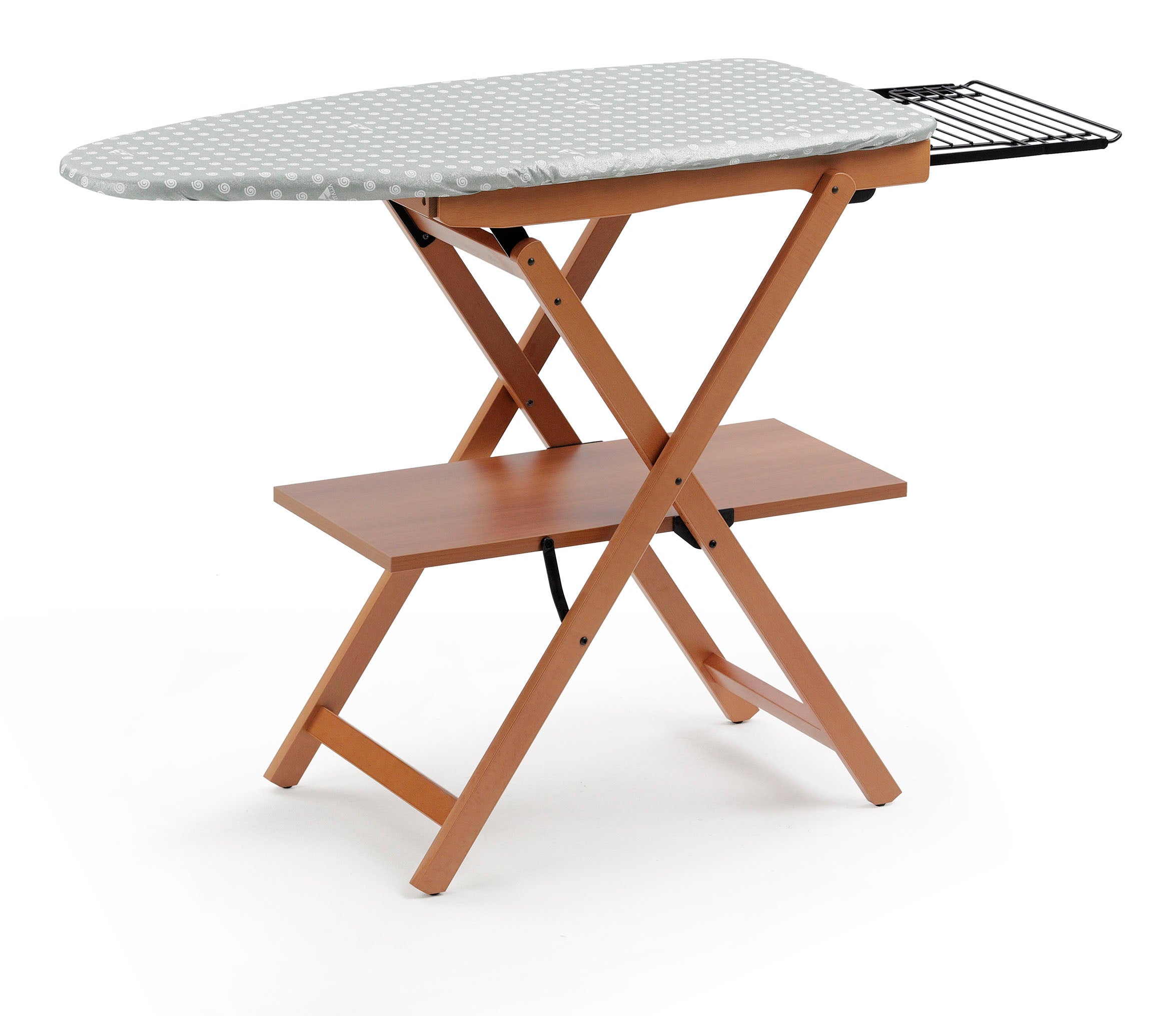 ARIT - Table à repasser ASTIR, hauteur du plan de travail 87 cm, pieds à la base, repose-fer coulissant - couleur cerise - 2