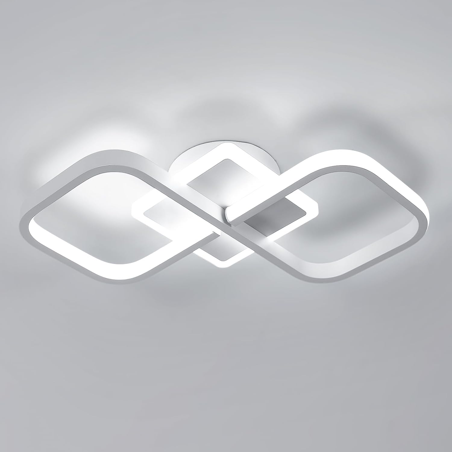 Hofstein Plafonnier Moderne LED Carré Blanc – Luminaire Suspendu Pour Salon, Cuisine, Chambre