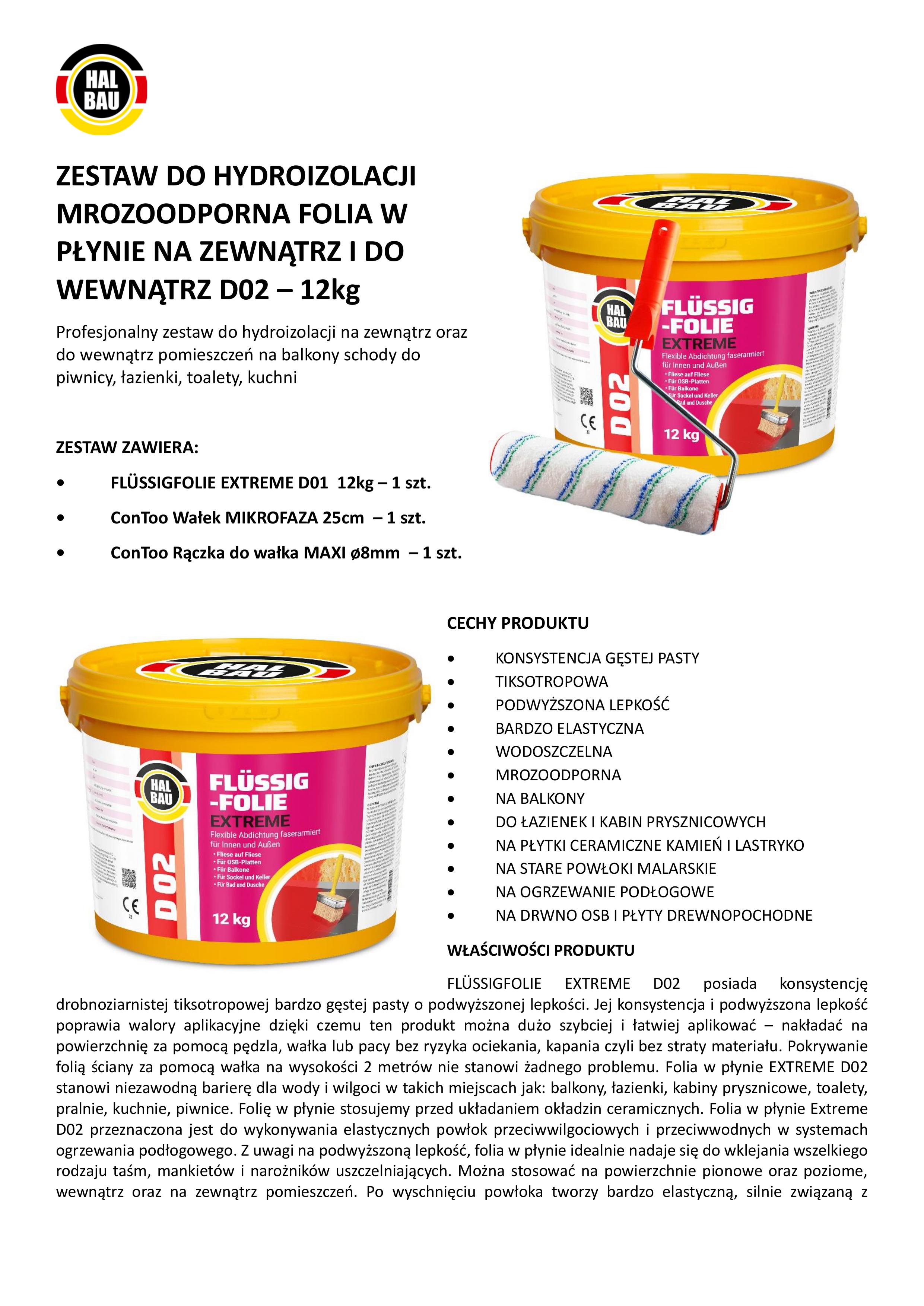 Film liquide Extreme étanchéité salle de bain membrane d'étanchéité + rouleau peinture 10cm D02 - 12KG - 6
