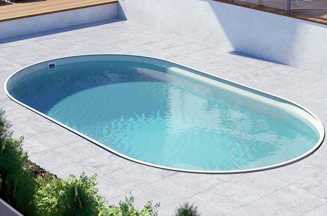 Piscina interrata ovale in acciaio SKYSAND 700 h. 150 cm - KIT DELUXE