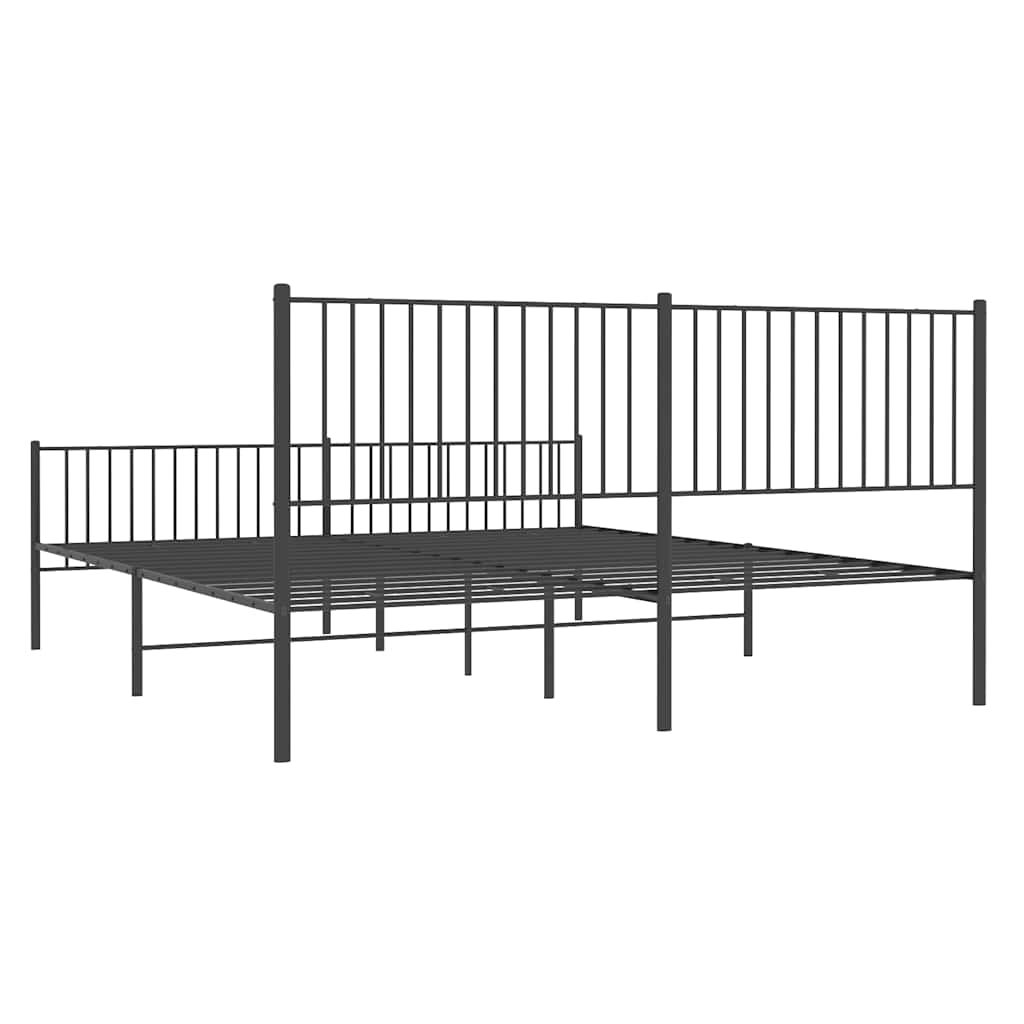 Estructura cama sin colchón con estribo metal negro 193x203 cm vidaXL - 7
