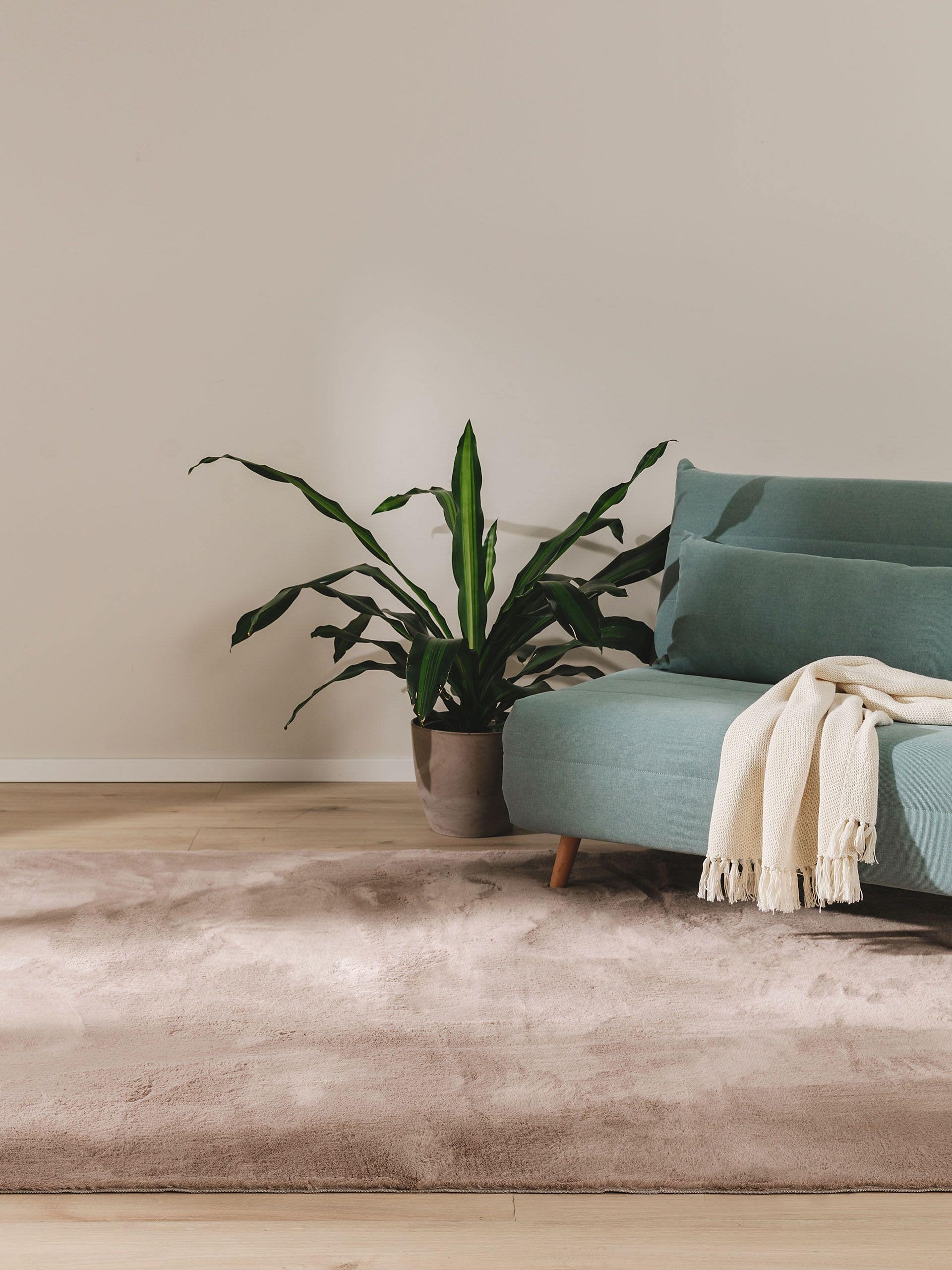 BENUTA - Tapis Fausse fourrure Furry taupe 230x330 cm - 2