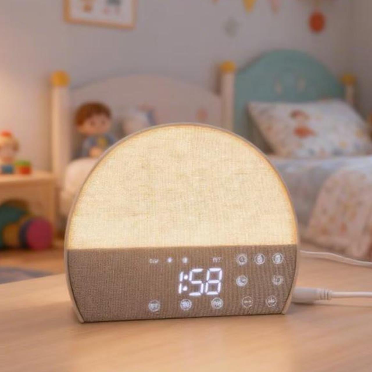 BEAFACE Réveil simulateur d'aube, enceinte Bluetooth, compte à rebours, radio, luminosité réglable, son doux et relaxant, idéal pour la chambre. - 5