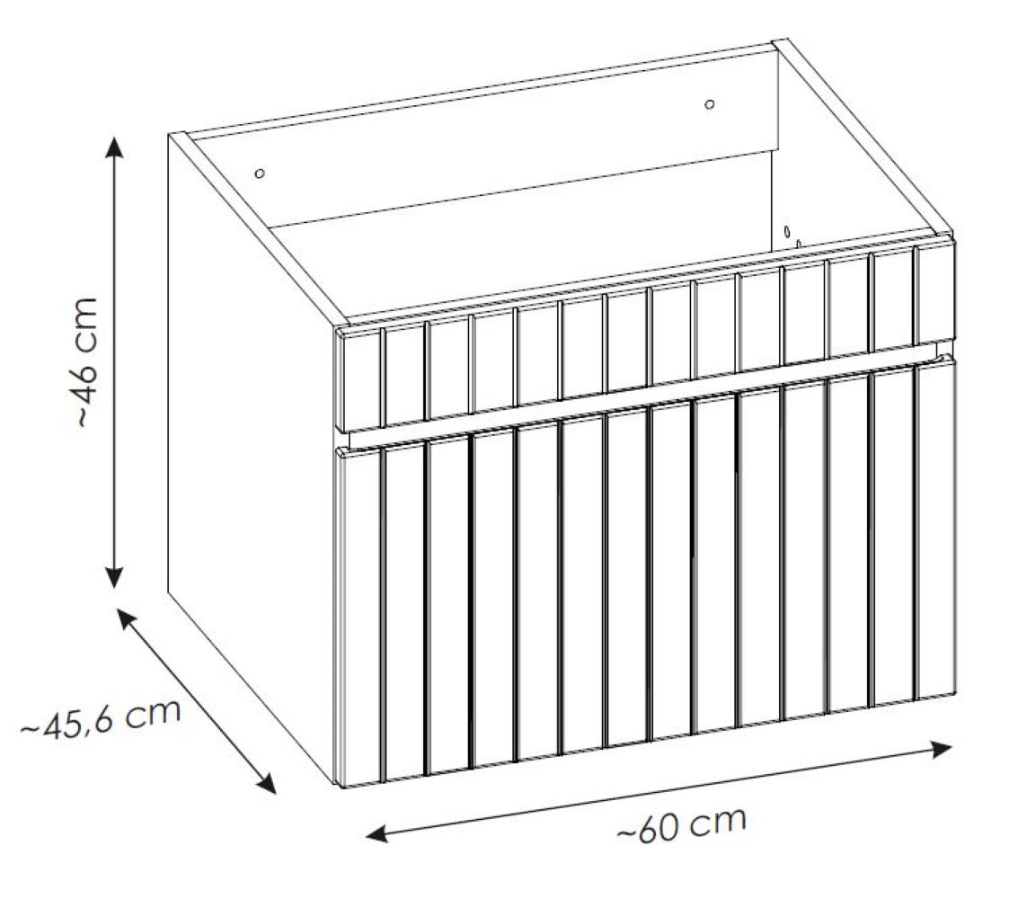 Szafka łazienkowa ICONIC White 60 cm wisząca biała ryflowana szuflada - 5
