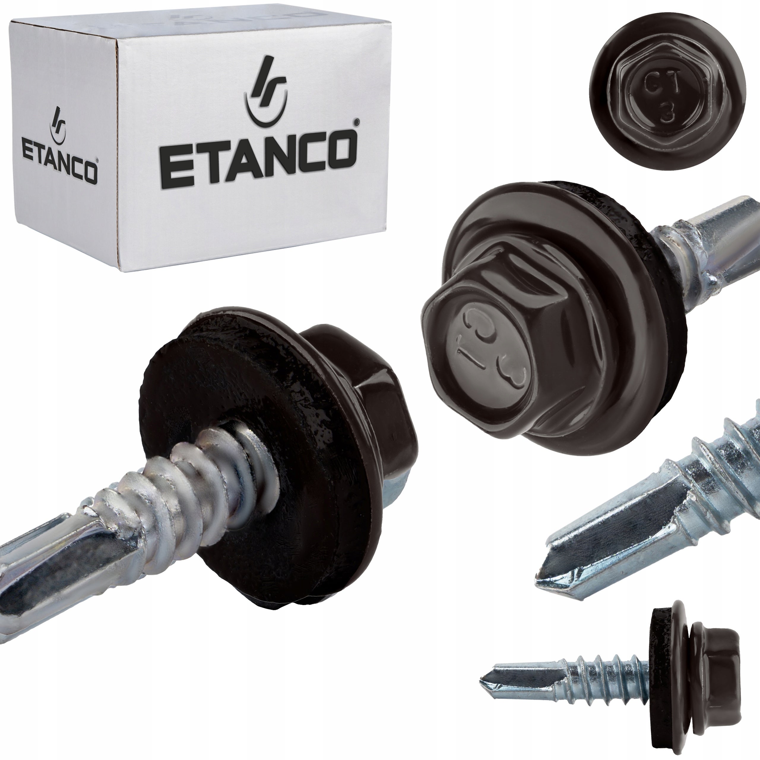 Wkręty samowiercące do metalu Etanco GT3 Z14 4,8x19 mm RAL 9019 250szt