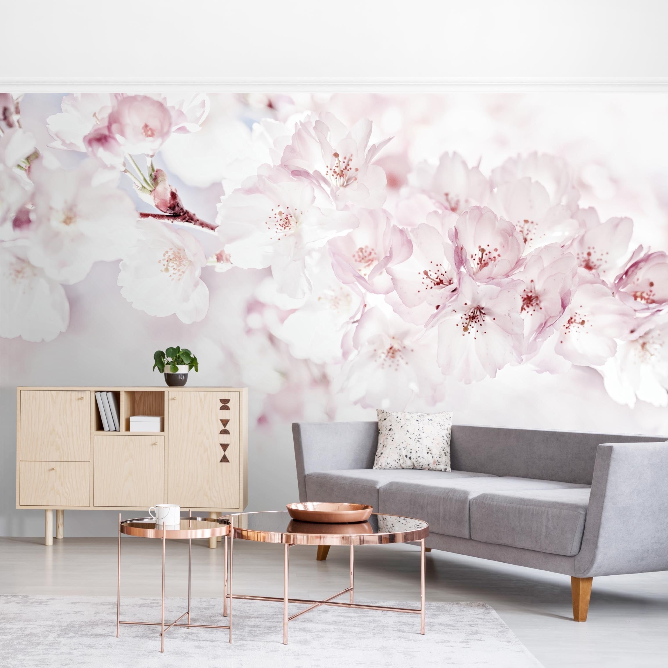 Papel pintado fotomural flores rústico 285 - salón dormitorio cocina pasillo - tnt 336 x 225 cm smart