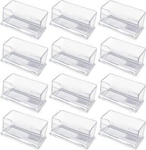 Porte-cartes de visite en métal pour bureau, support d'affichage moderne en aluminium pour cartes de visite avec socle, organisateur de bureau pour porte-cartes nominatives, accessoire de bureau pour
