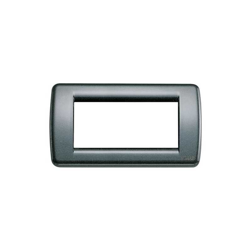 Vimar Serie Idea - Placa Rondo 4 Módulo Metal Negro De Vimar Idea