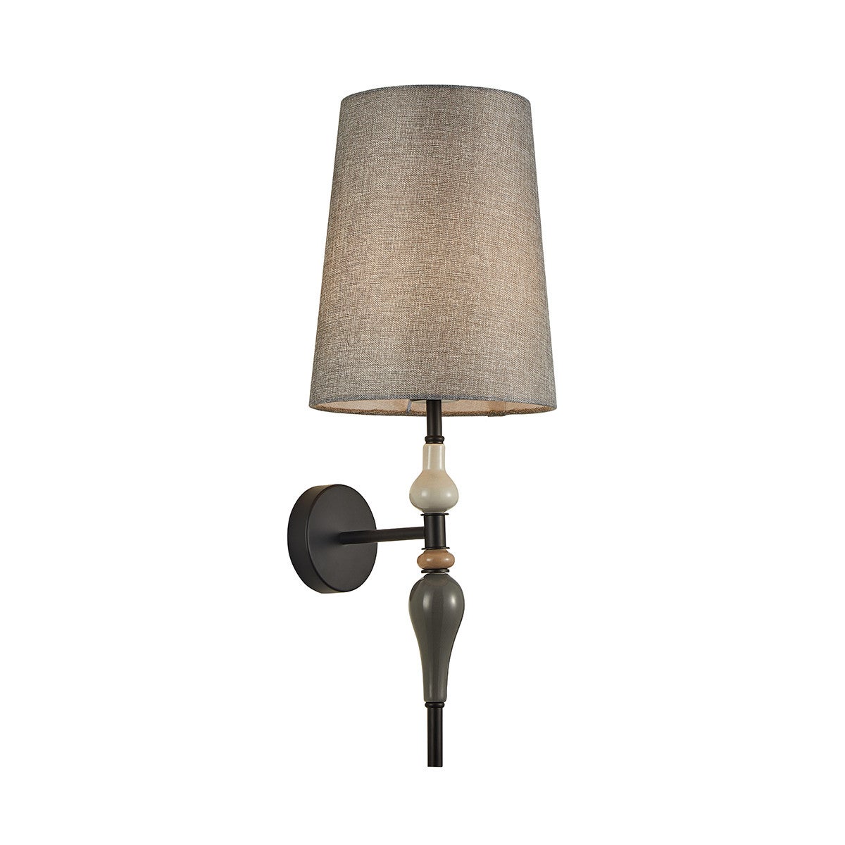 Kinkiet ścienny Nerom czarny mat-szary 1xE27x60W styl klasyczny wym: 58 x 22,5 x 24,5 cm tkanina IP20 Italux