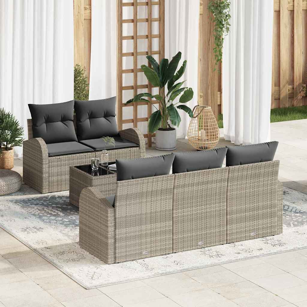 Zestaw Sof na Ogród Jasnoszary 55 x 55 x 37 cm polirattan vidaXL