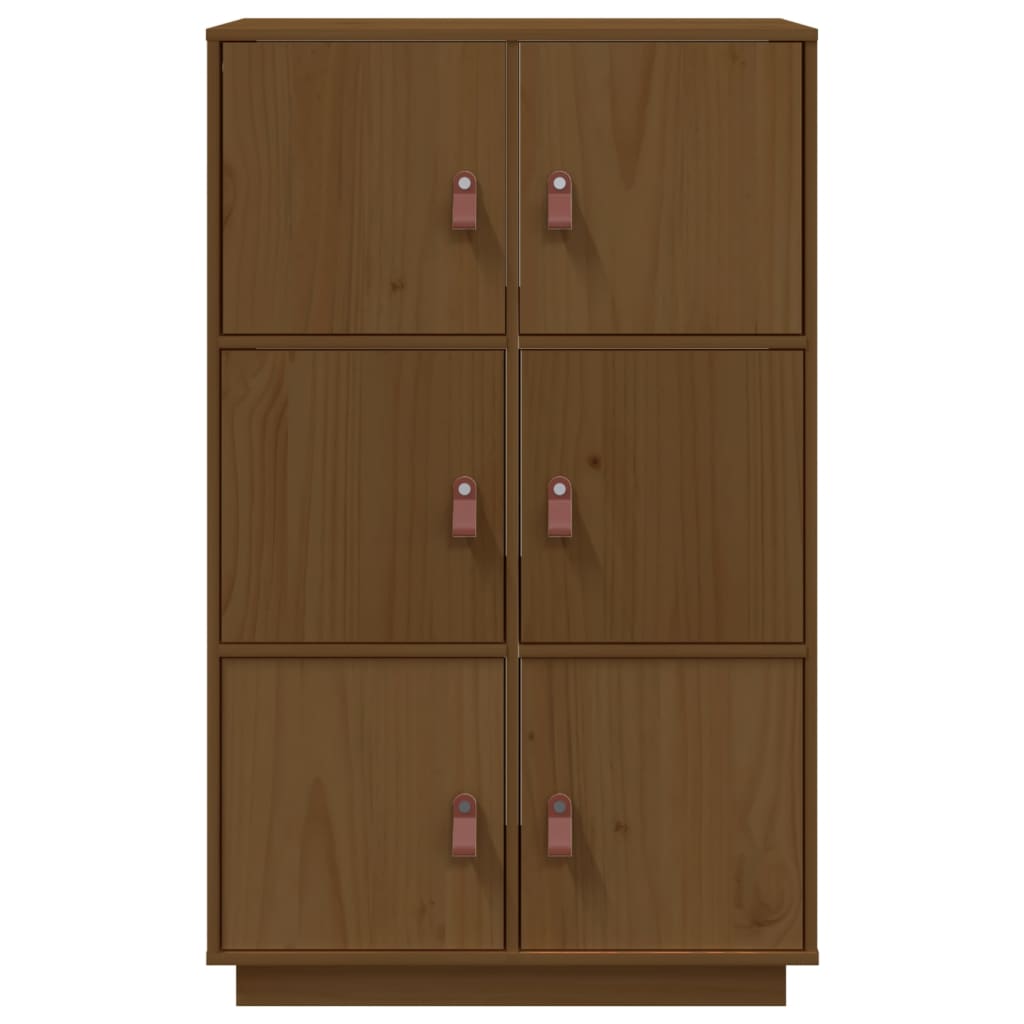 Buffet haut Marron miel 67x40x108,5 cm Bois massif de pin - 5
