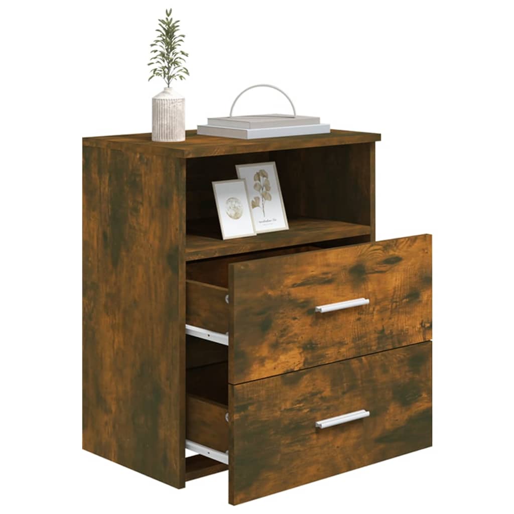 Lot de 2 Tables de chevet，Table d'appoint, Table de nuit pour Salon Chambre Chêne fumé 50x32x60 cm948089 - 4