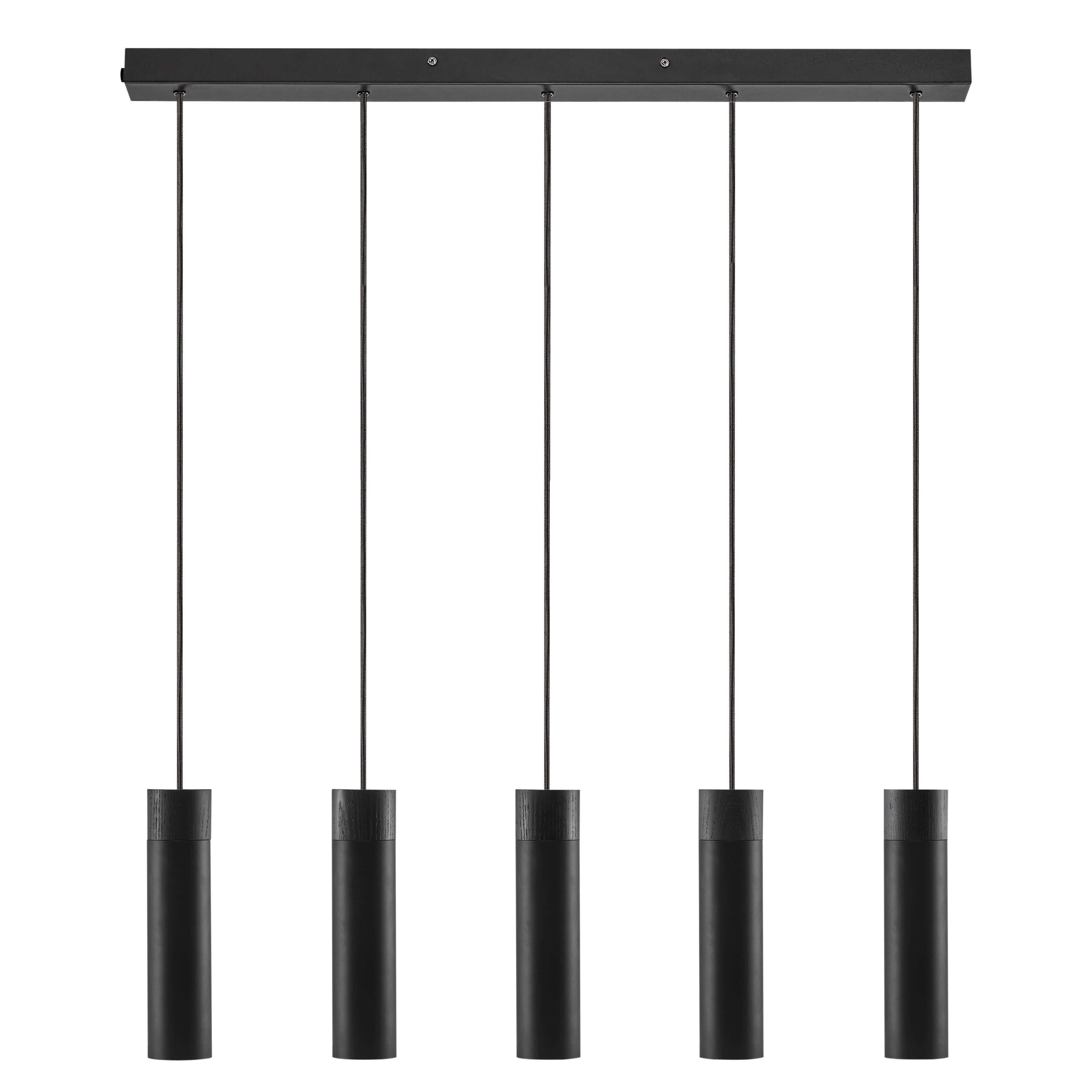 Suspension Luminaire Biseautée GU10 - 30cm Noir IP20 - Design Moderne En Aluminium - Câble 105cm Réglable - Pour Intérieur Salon/salle à Manger - 7