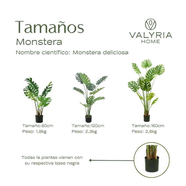 Planta Artificial Monstera 120 cm – Costilla de Adán Realista y Decorativa - Valyria Home - 9
