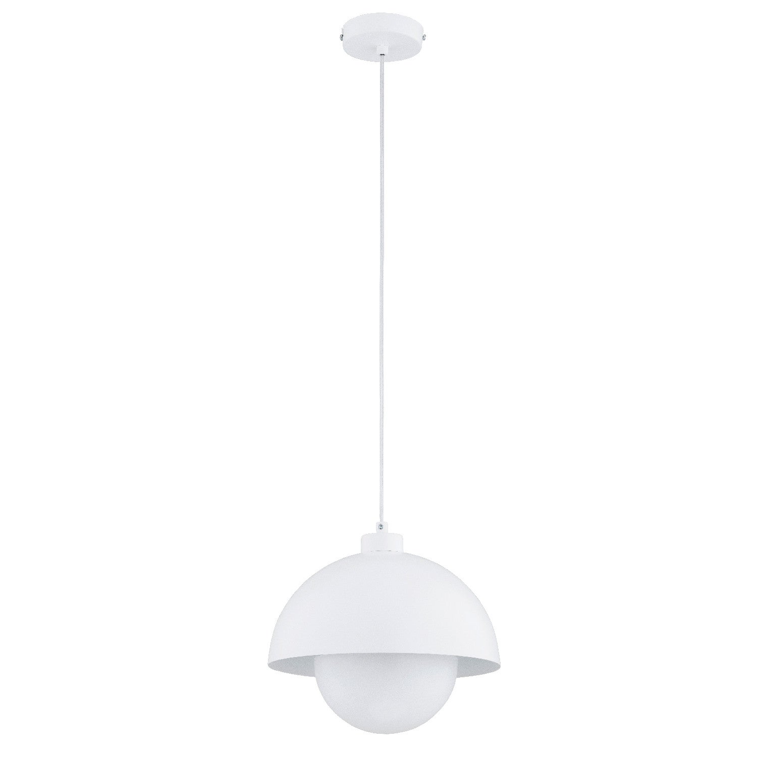 Lampa wisząca Kuger biała 1xE27x15W do kuchni wym: 85 x 27 x 27 cm metal Alfa