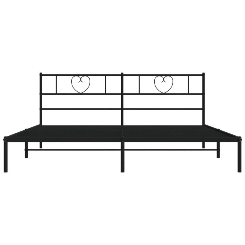 Estructura cama sin colchón con cabecero metal negro 180x200 cm vidaXL - 5