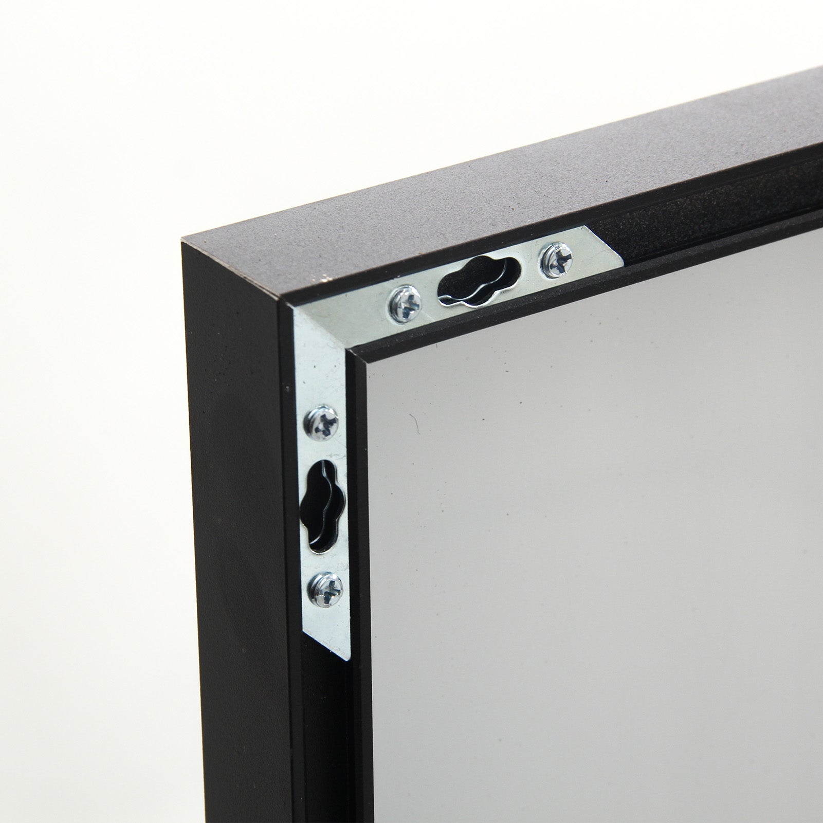 Specchio da terra 140x40 cm, cornice in alluminio nero, specchio da parete moderno da appoggiare o appendere - 6