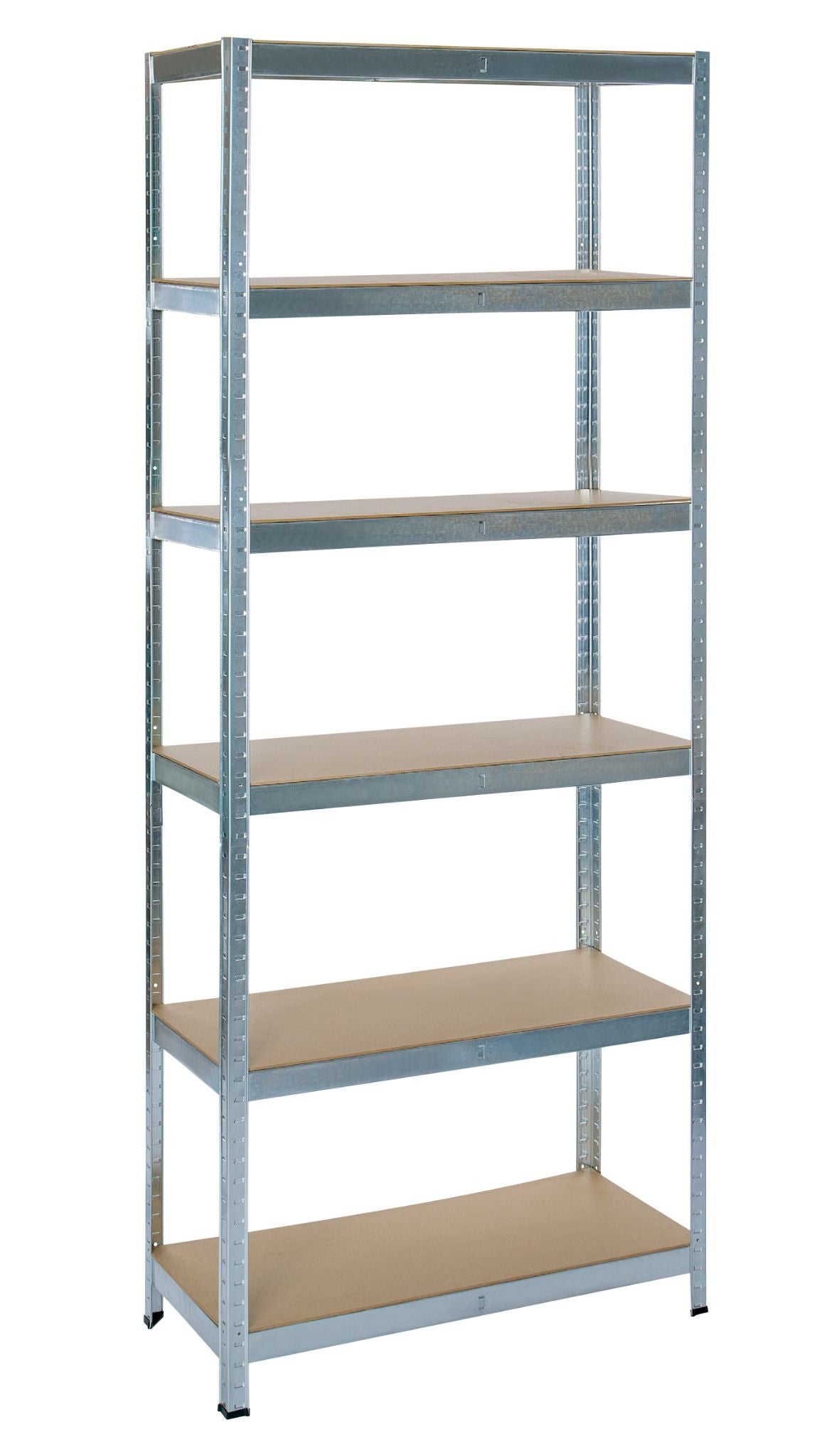 Rack en métal MDF/GALVA – 200 x 90 x 40 cm - 6 étagères - Montage facile sans boulons - 2