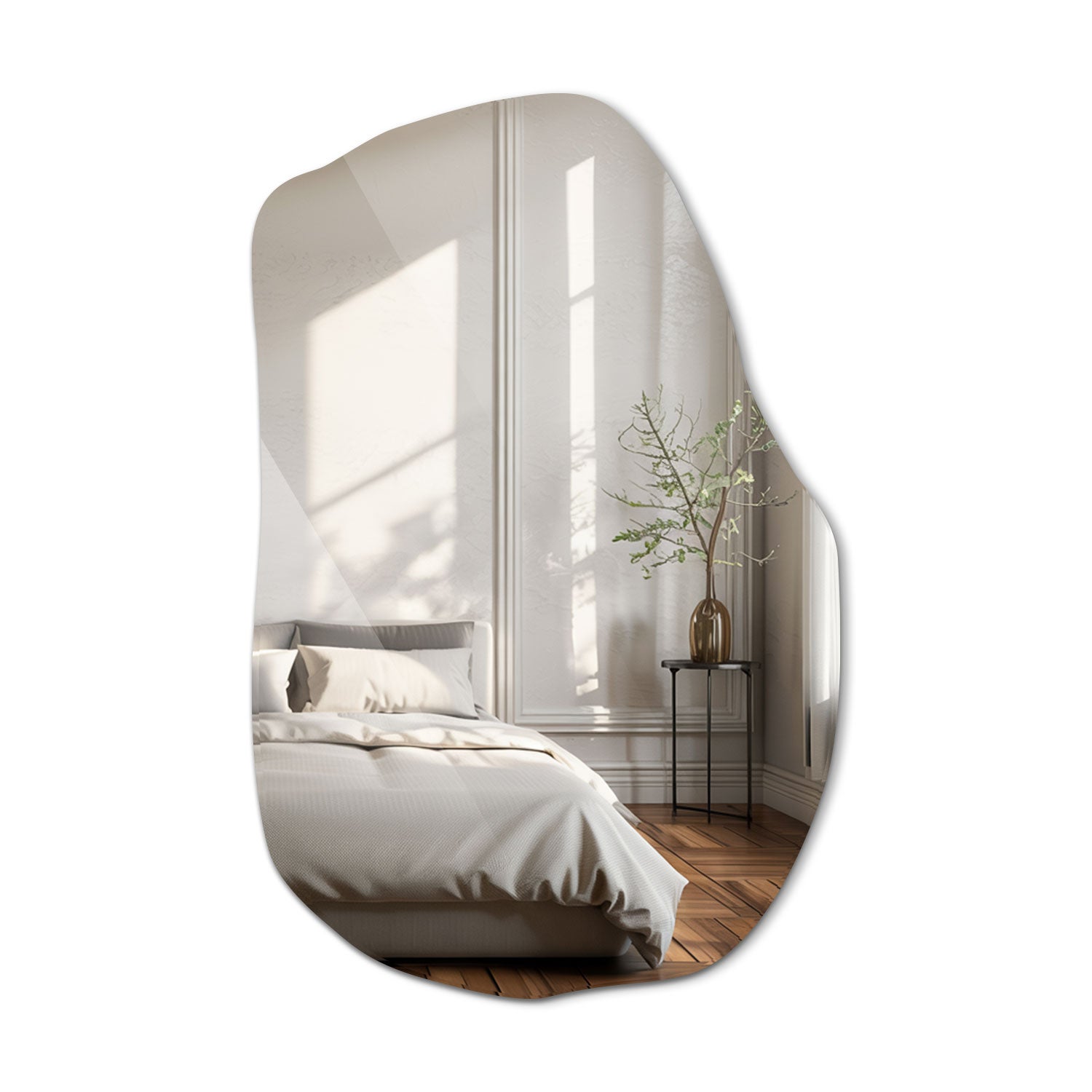 Designerskie lustro Tulup – Wymiar 100 cm x 65 cm - Powiększa przestrzeń w przedpokoju, idealne dla miłośników minimalizmu