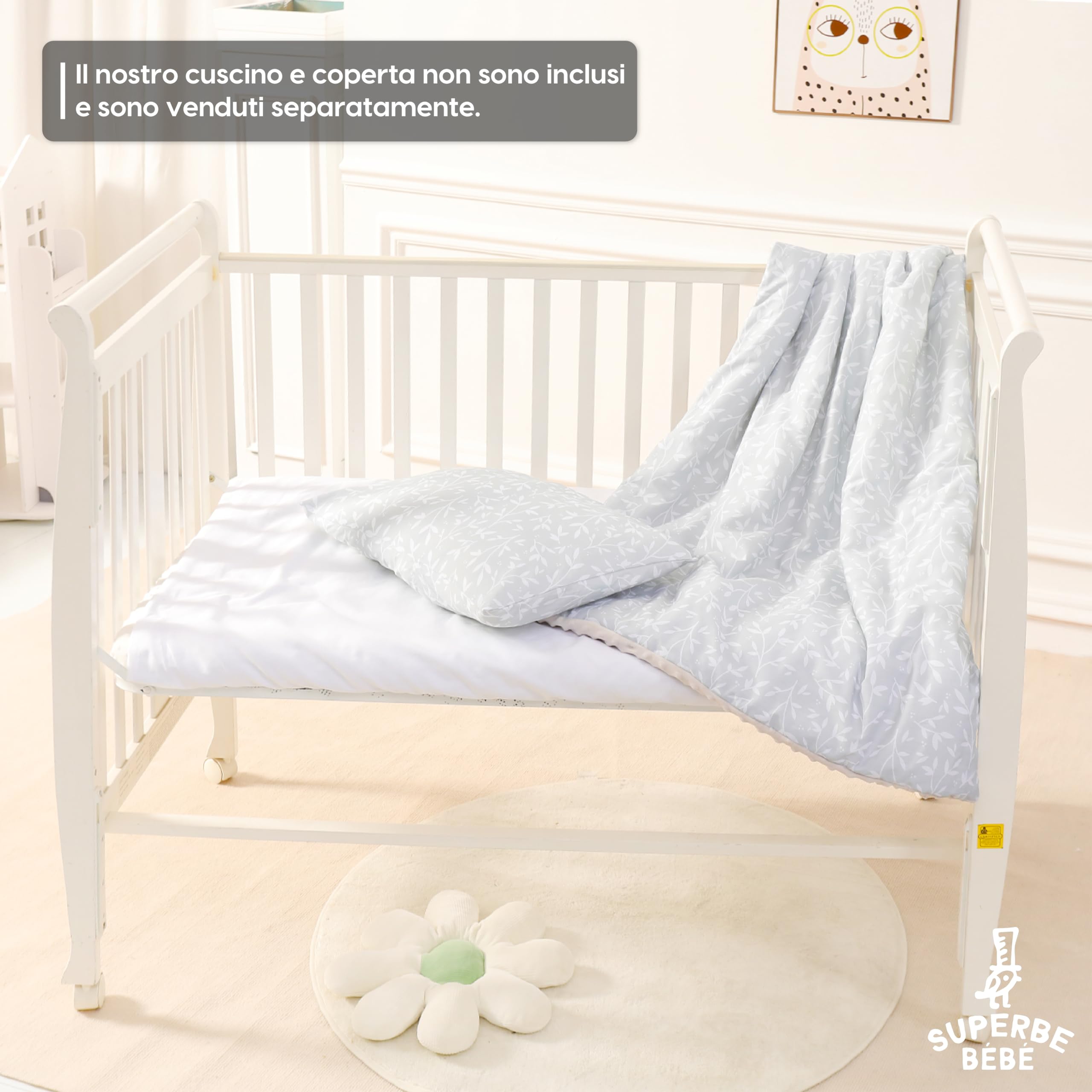 Federa per Cuscino Bambino 40x60 in Cotone OEKO-TEX - Copricuscino Morbido e Confortevole - Federa Cuscino Bambino - Ideale per la Camera del Piccolo - 4