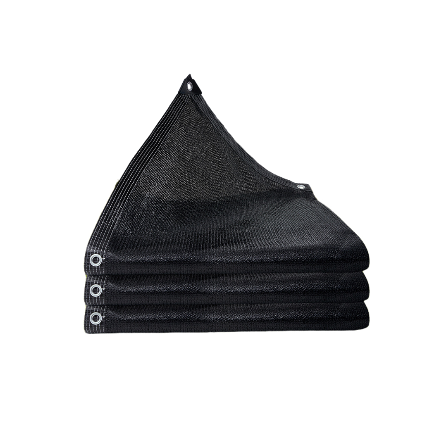 Siatka przeciwsłoneczna, tkanina przeciwsłoneczna odporna na promieniowanie UV, wiatroszczelna tkanina przeciwsłoneczna do szklarni, czarna, 3m x 3m