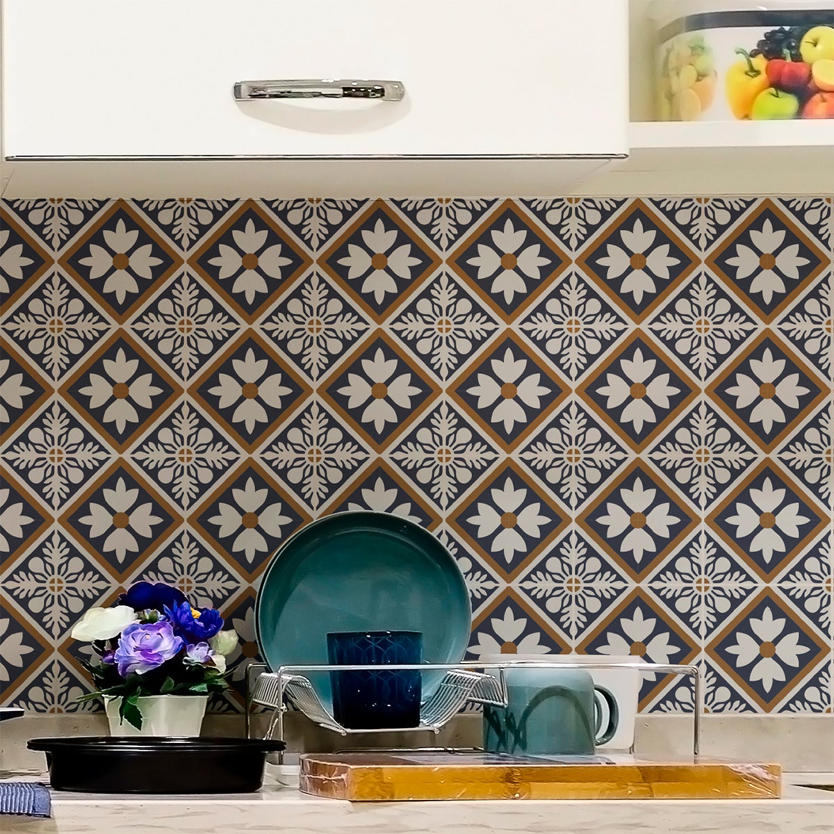 24 adesivi piastrelle di cemento azulejos Beatriz - Sticker adesivo - adesivi murali - 24stickers20x20cm - 3