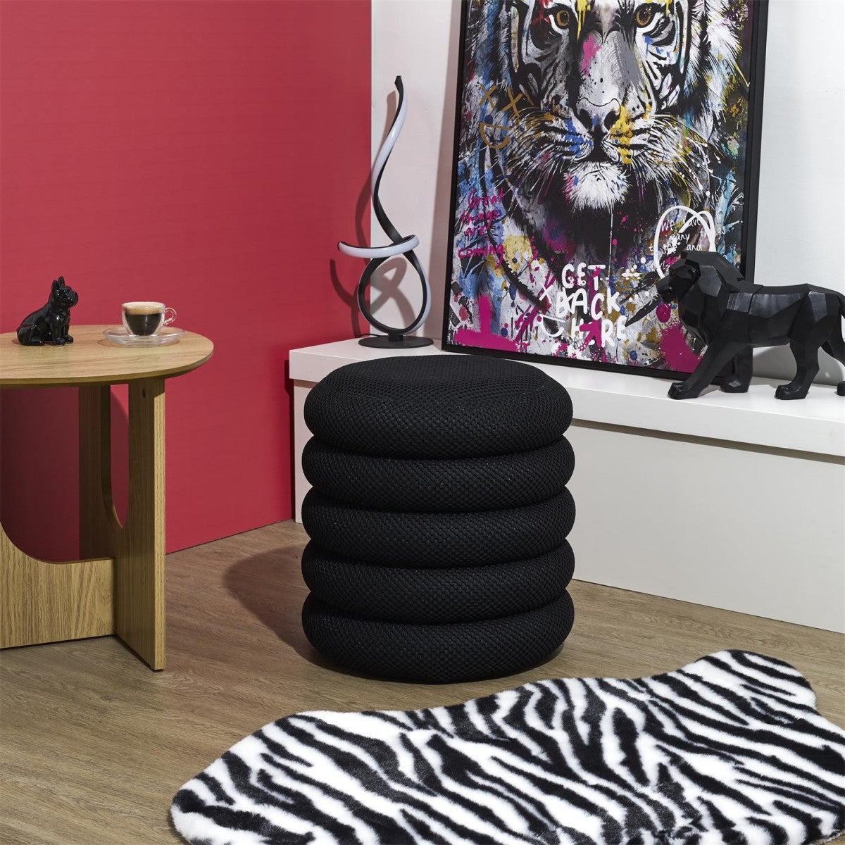 Pouf - Home Deco Factory - Atome - Rangement - Noir - 4