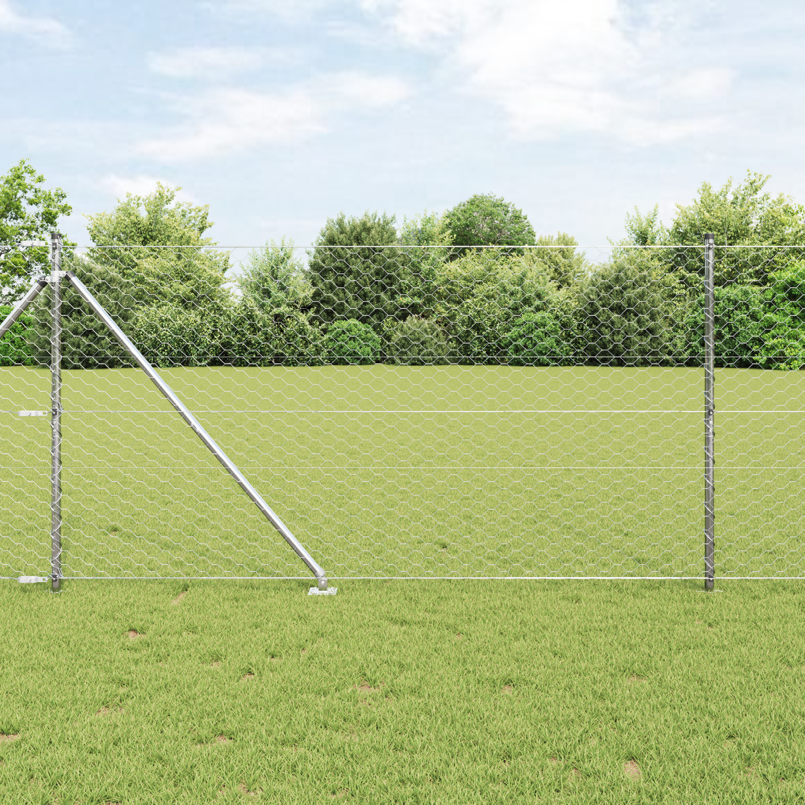 Słupek ogrodzeniowy. Srebrny 50 x 1,4 m (siatka 50 mm) Stal vidaXL