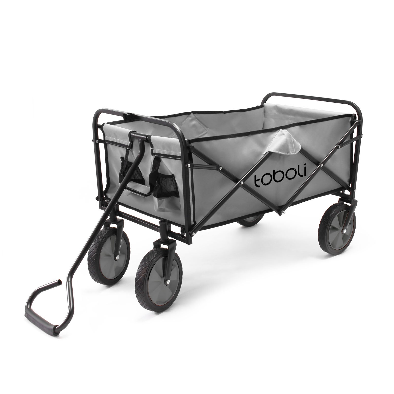 Chariot Enfant Pliable – capacité 100 kg – 1000 x 505 x 1120 mm – de couleur Grise – pour Transport Marchandise Outils Tout-terrain Plage… Toboli - 3