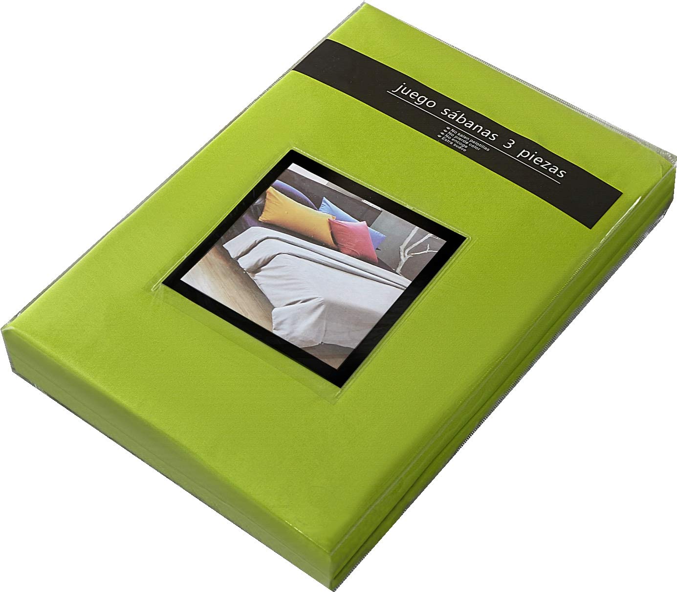 Tienda eurasia® juego 3 sábanas de cama, microfibra transpirable, cama 150-150x190/200 cm, verde