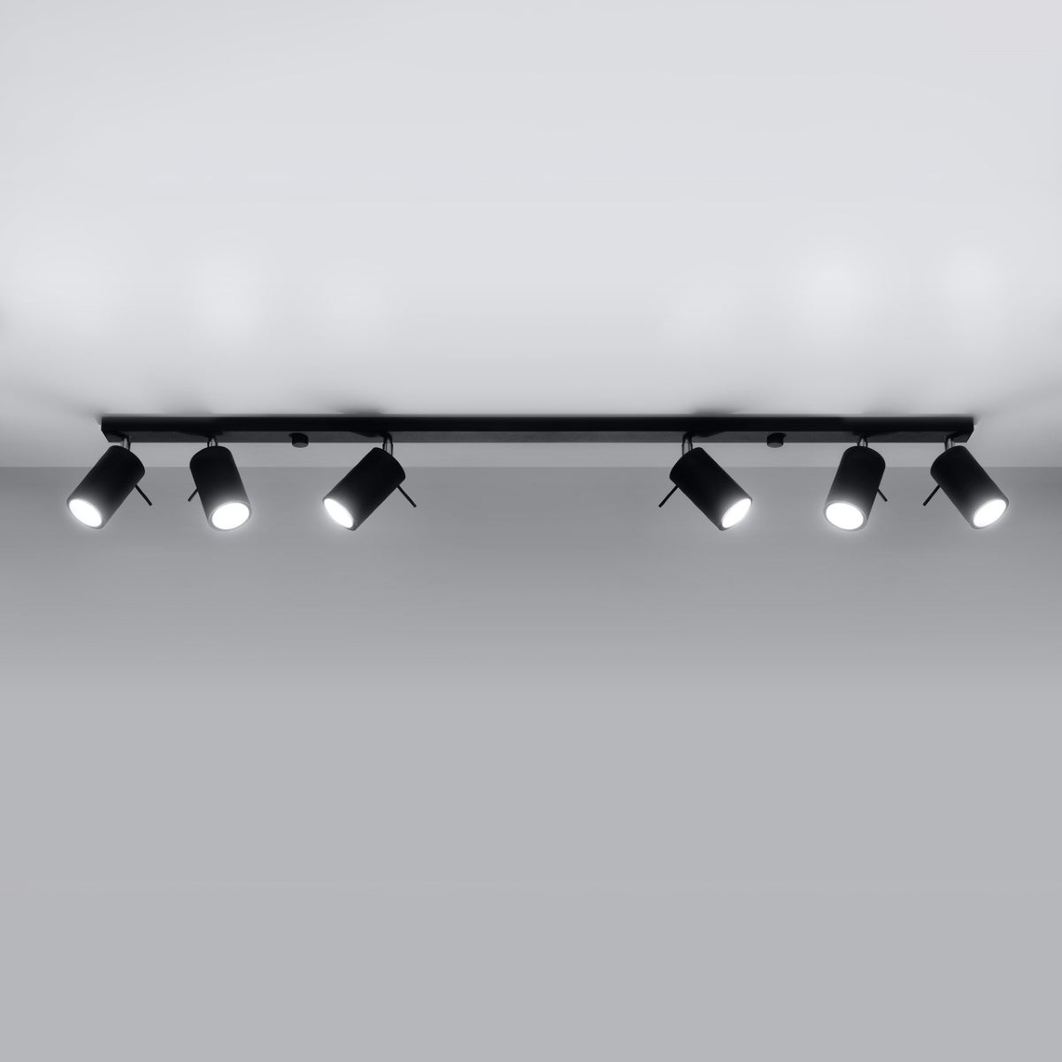 Plafon BRIIX 6L czarny LED 4000K - 118x6x16cm Sollux