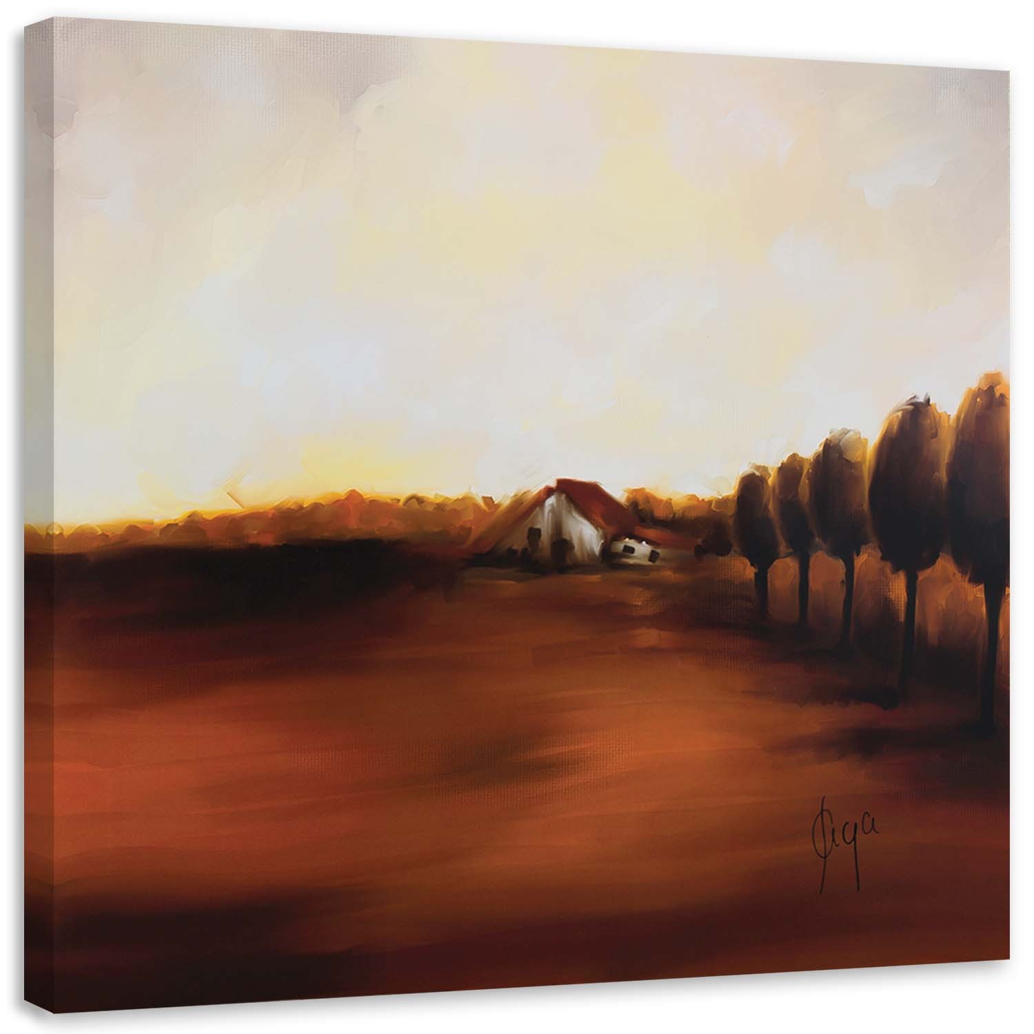 Obraz na płótnie, Letni widok na wieś 50x50