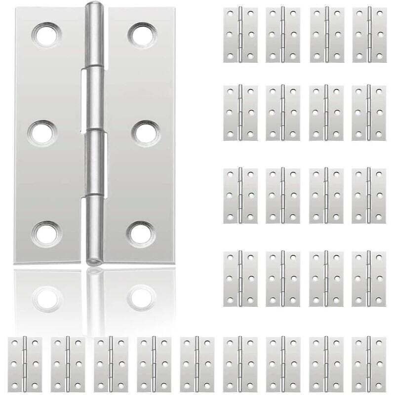 24 de balamale mici pentru uși, balamale din oțel inoxidabil, balamale DIY pentru uși de dulap, balamale pentru cutii de bijuterii