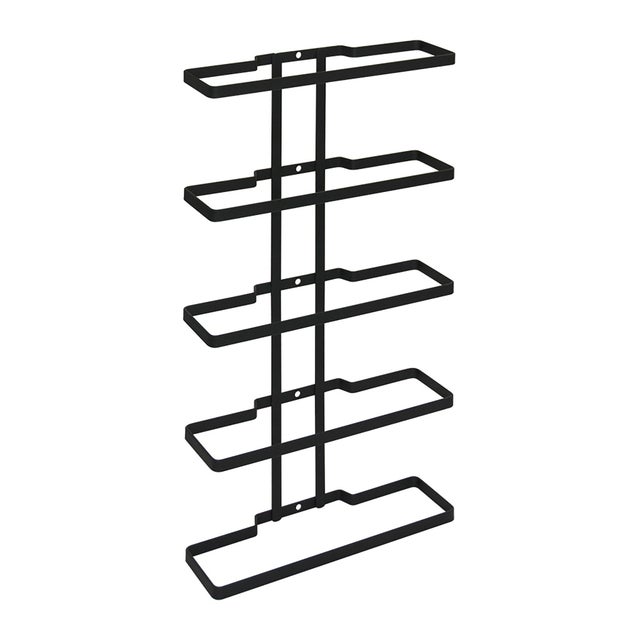Metaltex WINE WALL - Botellero Pared 5 Botellas. Color Negro