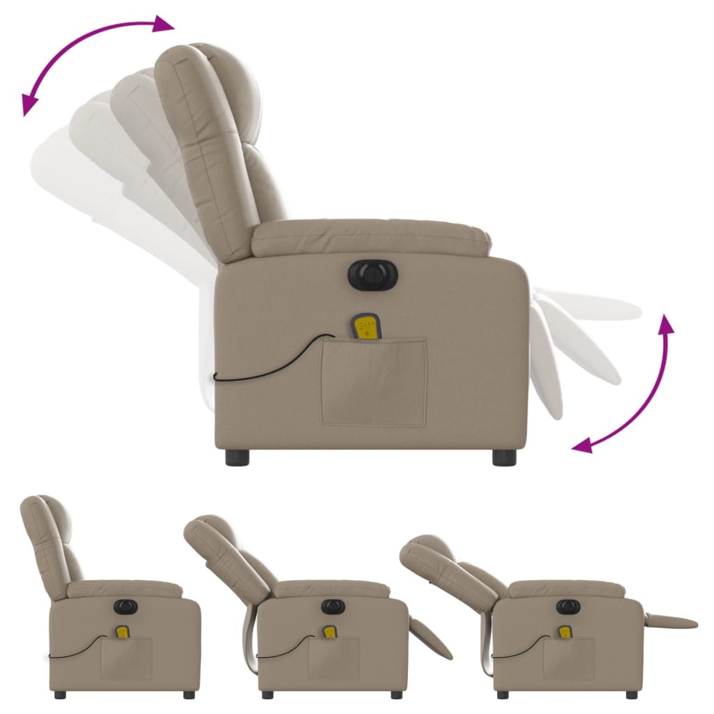 Fauteuil de massage，Fauteuil de Salon，Chaise de massage inclinable électrique cappuccino similicuir CDS21045 - 6