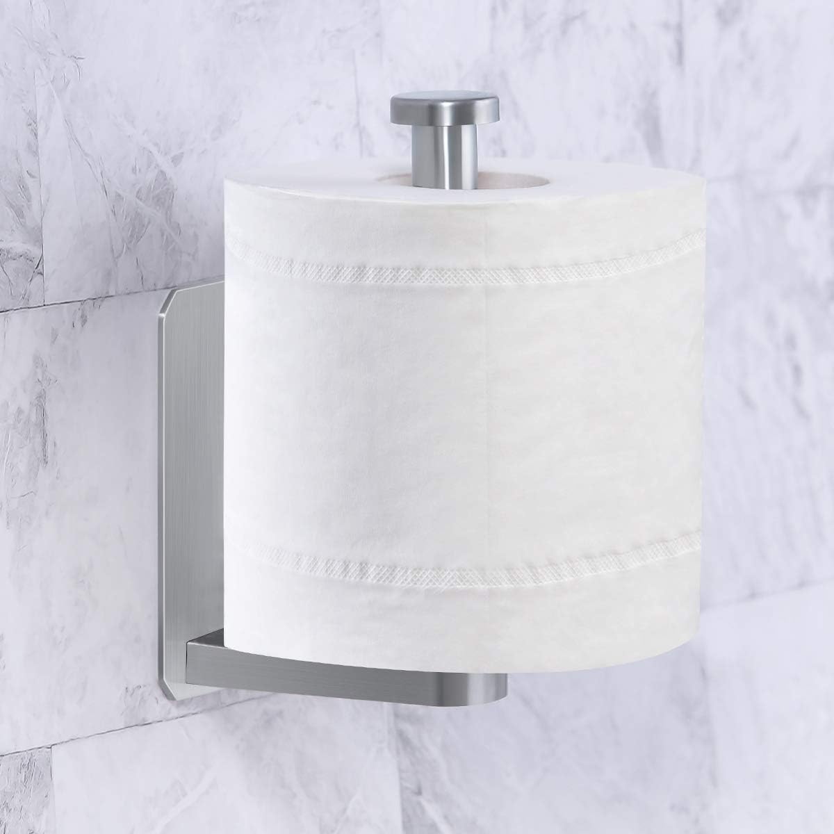 Porte-Papier Toilette Et Porte-Serviettes Adhésifs INOXLM - Acier Inoxydable 304, Sans Percer - Pour Salle De Bain (Blanc) - 6