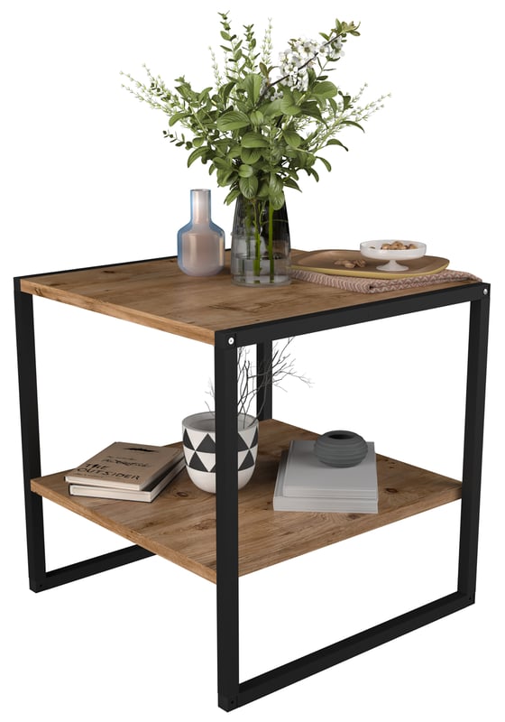 Stół boczny i stolik kawowy Insasi Dąb miodowy W. 50 x S. 50 x G. 50 cm