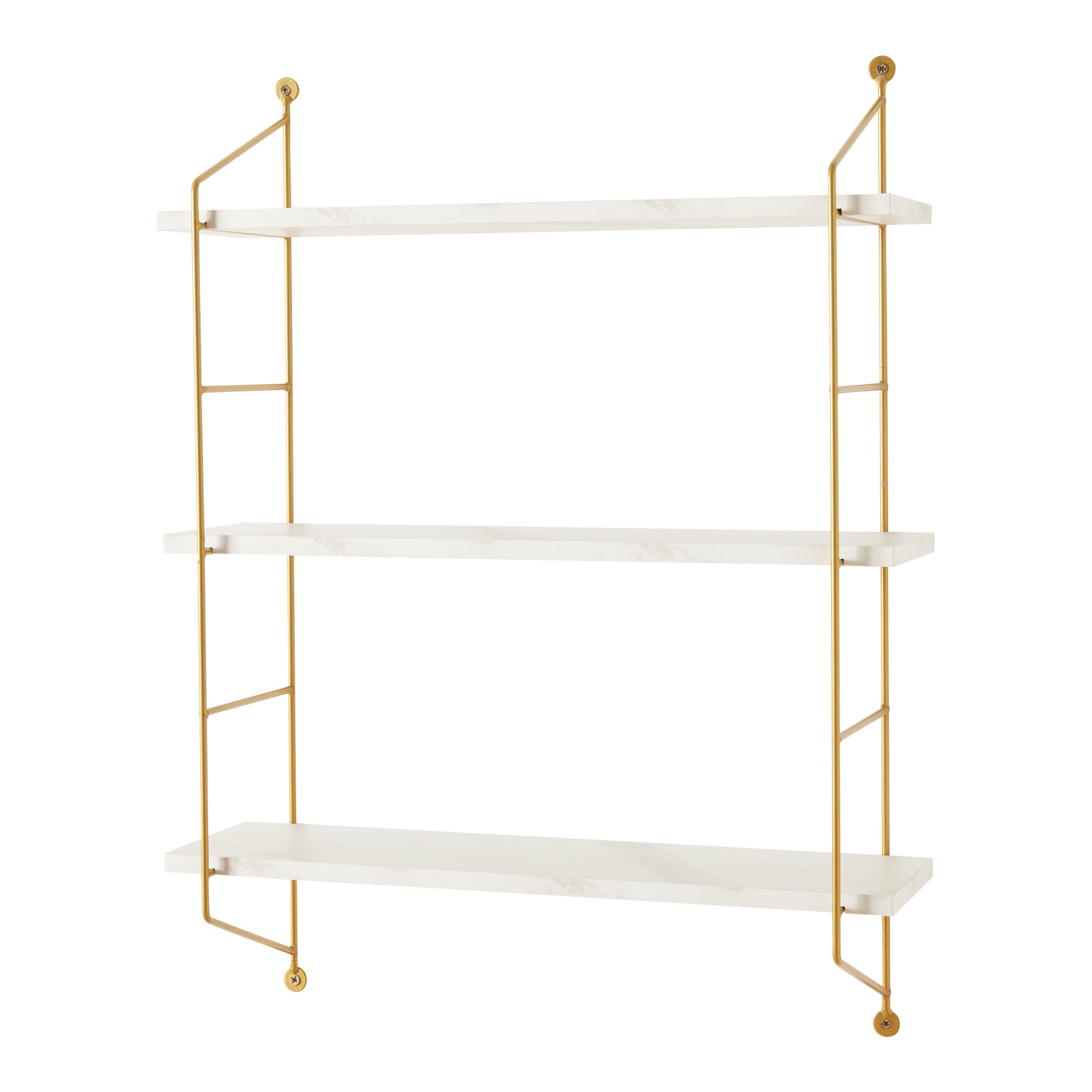 Étagère Murale à 3 niveaux Visby 48 x 15 x 64 cm effet marbre blanc [en.casa] - 3