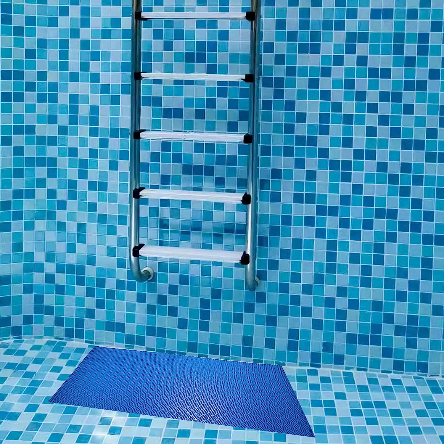 Tapis d'échelle de piscine, 23 x 90 cm Tapis de protection pour échelle de piscine Tapis de marche pour piscine hors sol avec texture antidérapante - 5