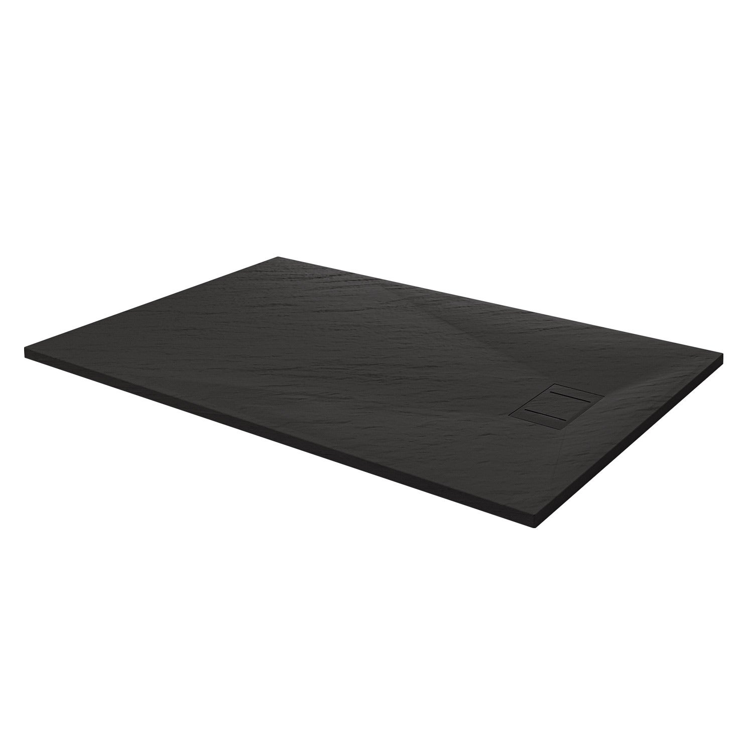 Bac à douche 90x160x2,6 CM Rectangulaire Anthracite Effet Pierre mod. Blend - 7